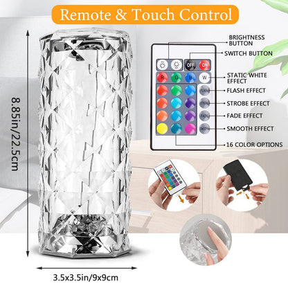 USB Charging Rose Diamond Table Lamp